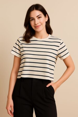 Blusa Listrada Estilo Cropped